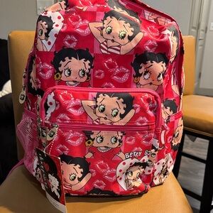 Betty Boop Kids Backpack - Red and Pink